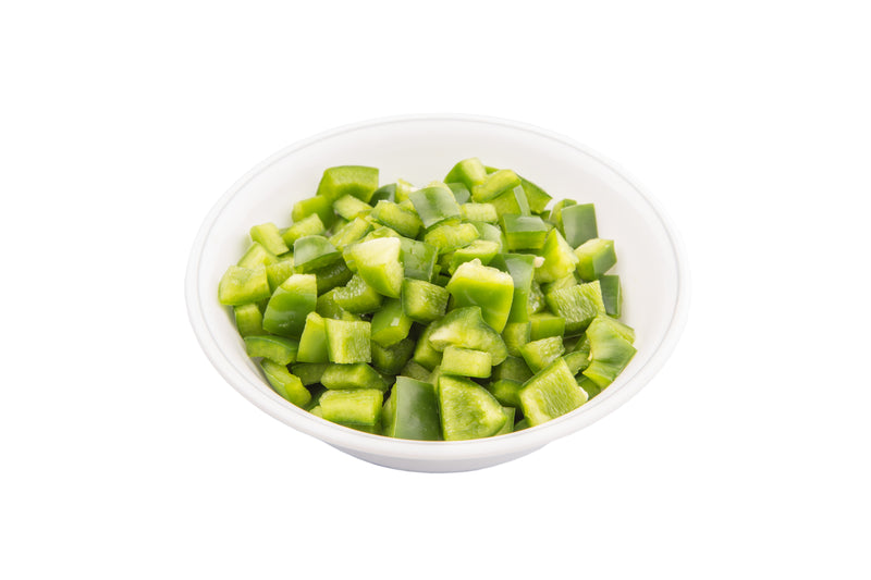 Savor Imports Green Pepper Diced 8" 50 Pound Each - 1 Per Case.