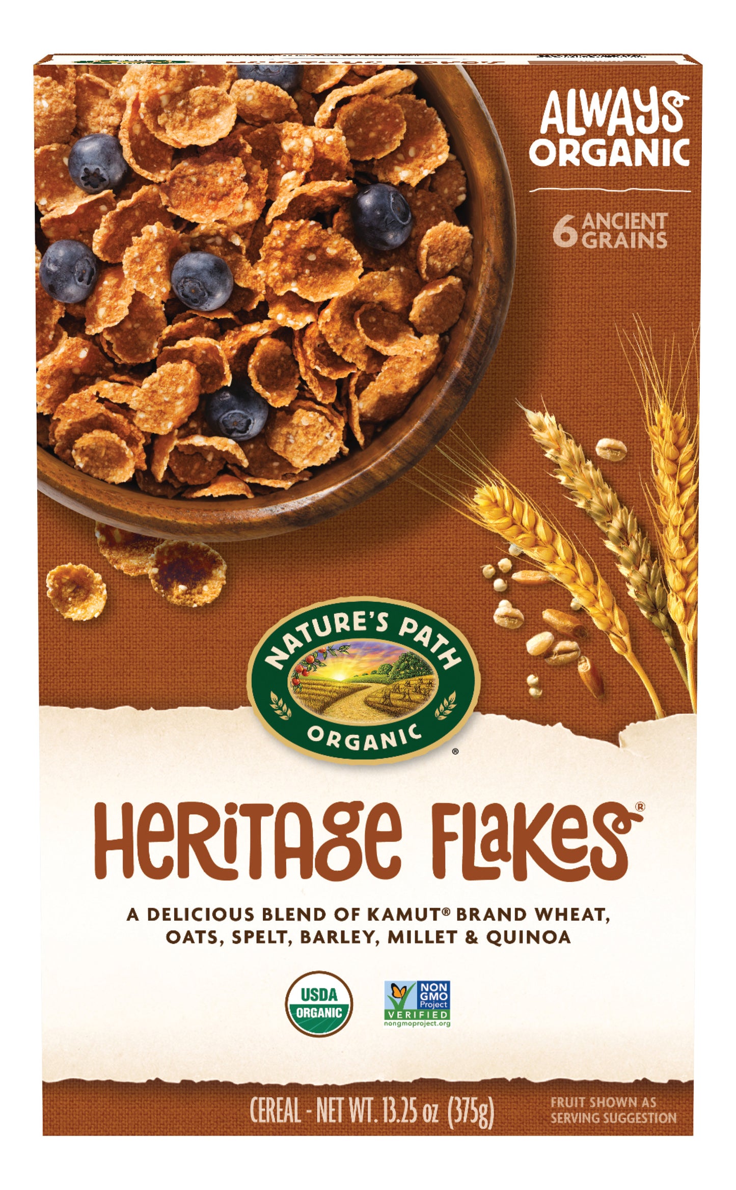 Nature's Path Heritage Flakes Cereal 13.25 Ounce Size - 12 Per Case.