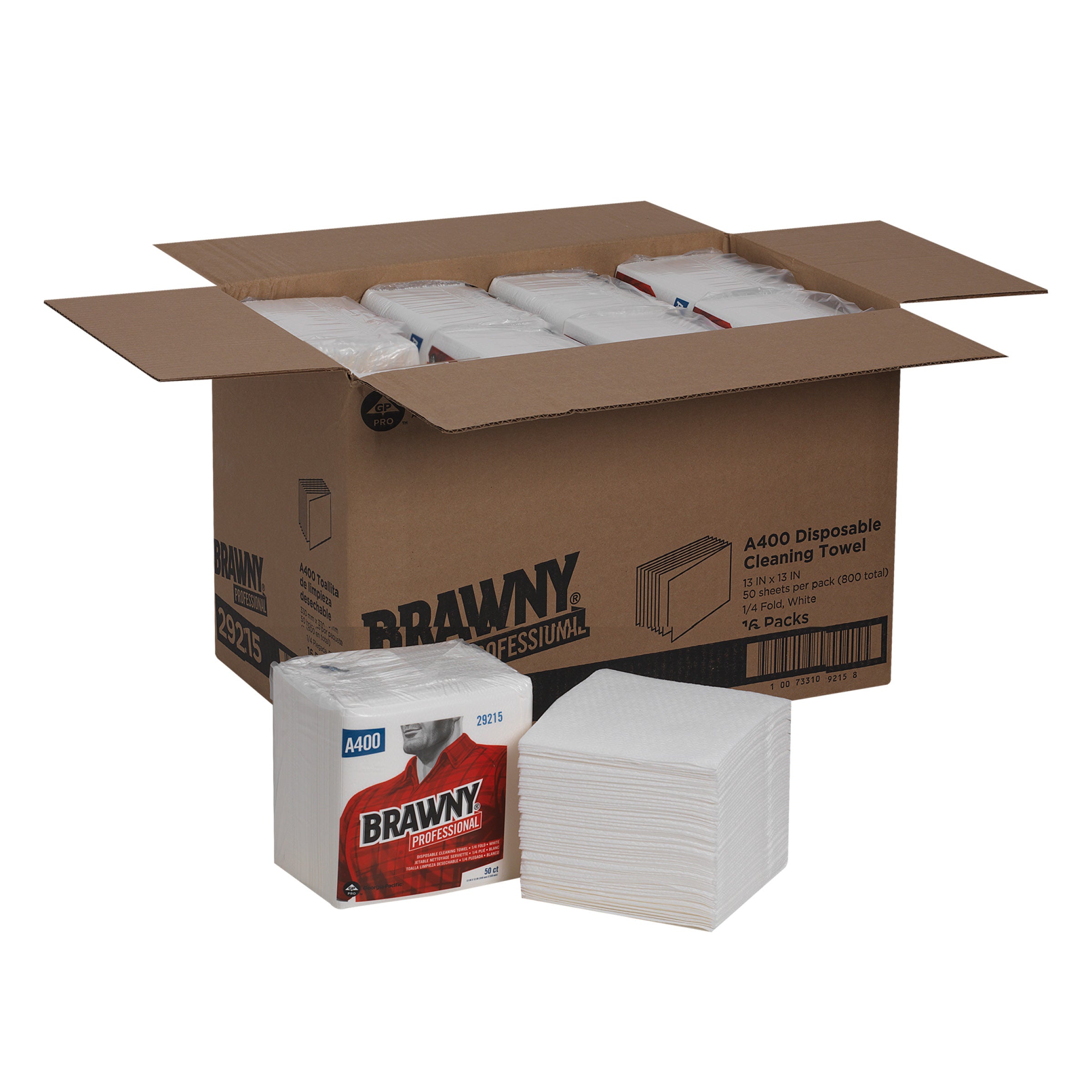 Brawny® Professional A Disposable Cleaning Towel By GP Pro (Georgia Pacific) Fold 800 Count Packs - 1 Per Case.