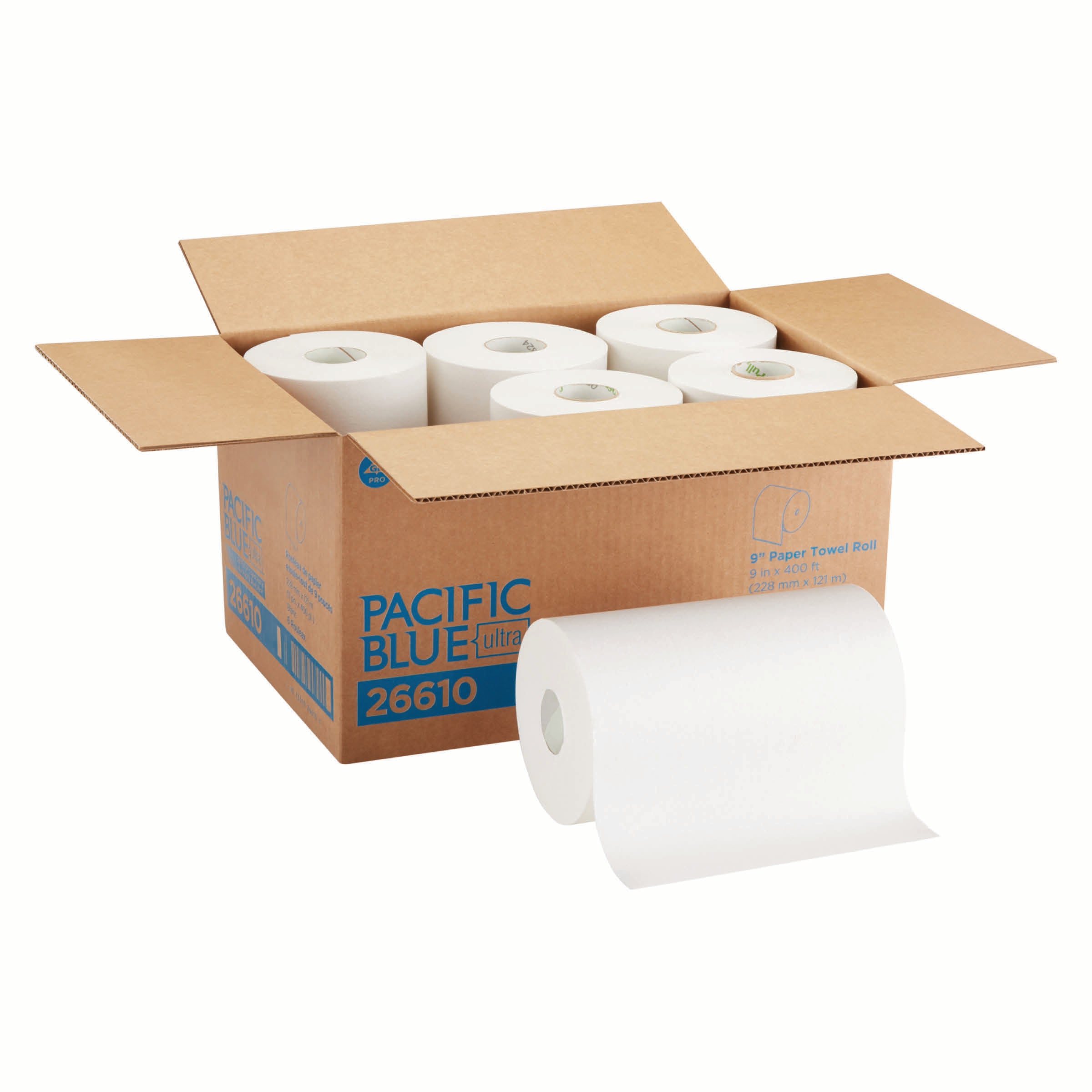 Pacific Blue Ultra(R) 9  Paper Towel Rolls By Gp Pro (Georgia-Pacific)  White  6 Rolls Per Case
