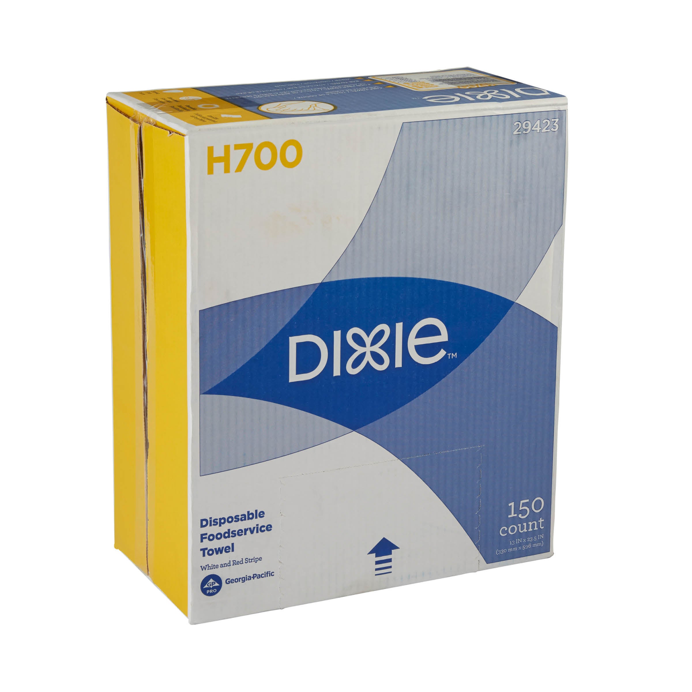 Dixie(R) H700 Disposable Foodservice Towels By Gp Pro (Georgia-Pacific)  White & Red Stripe  150 Tow