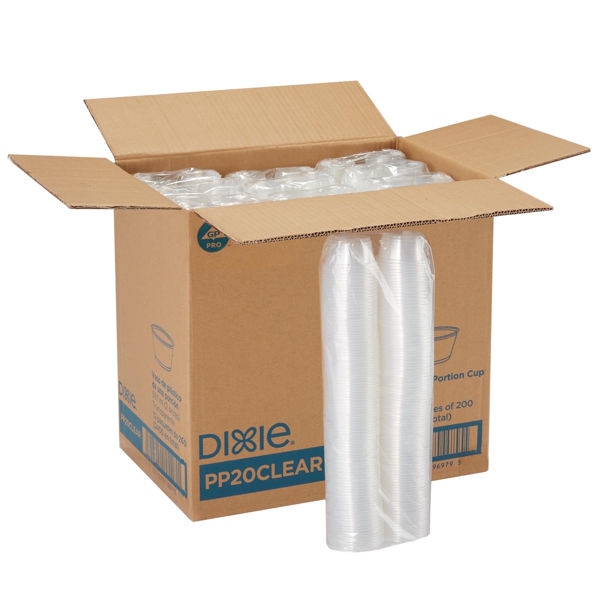 Dixie(R) 2 Ounce Plastic Souffle Cups  Clear 12 Packs / 200 Count Per Pack