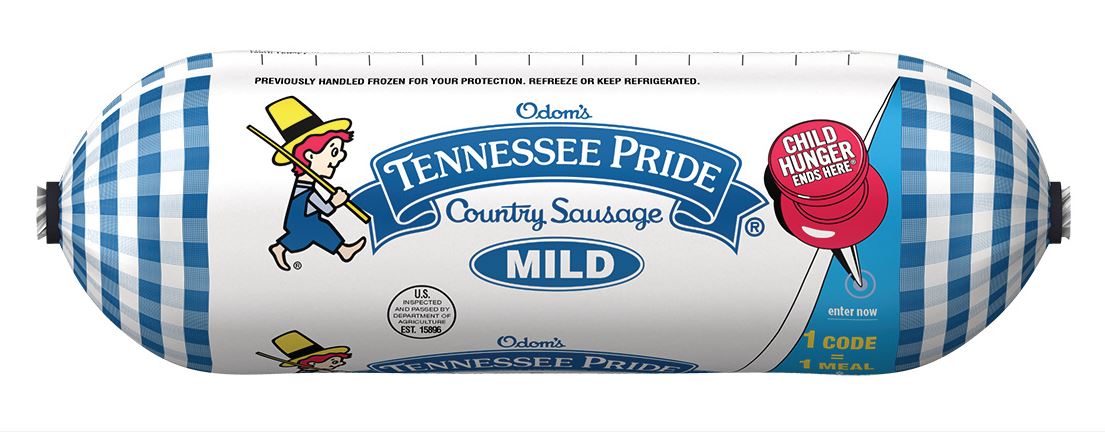 Odoms Tennessee Pride Mild Roll Sausage 16 Ounce Size - 12 Per Case.