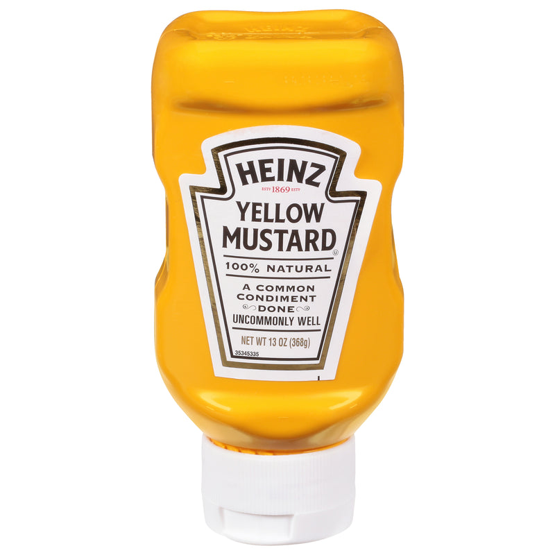 Heinz 100% Natural Yellow Mustard Forever Full Inverted No Seal to Peel 16Case 13 Bottles