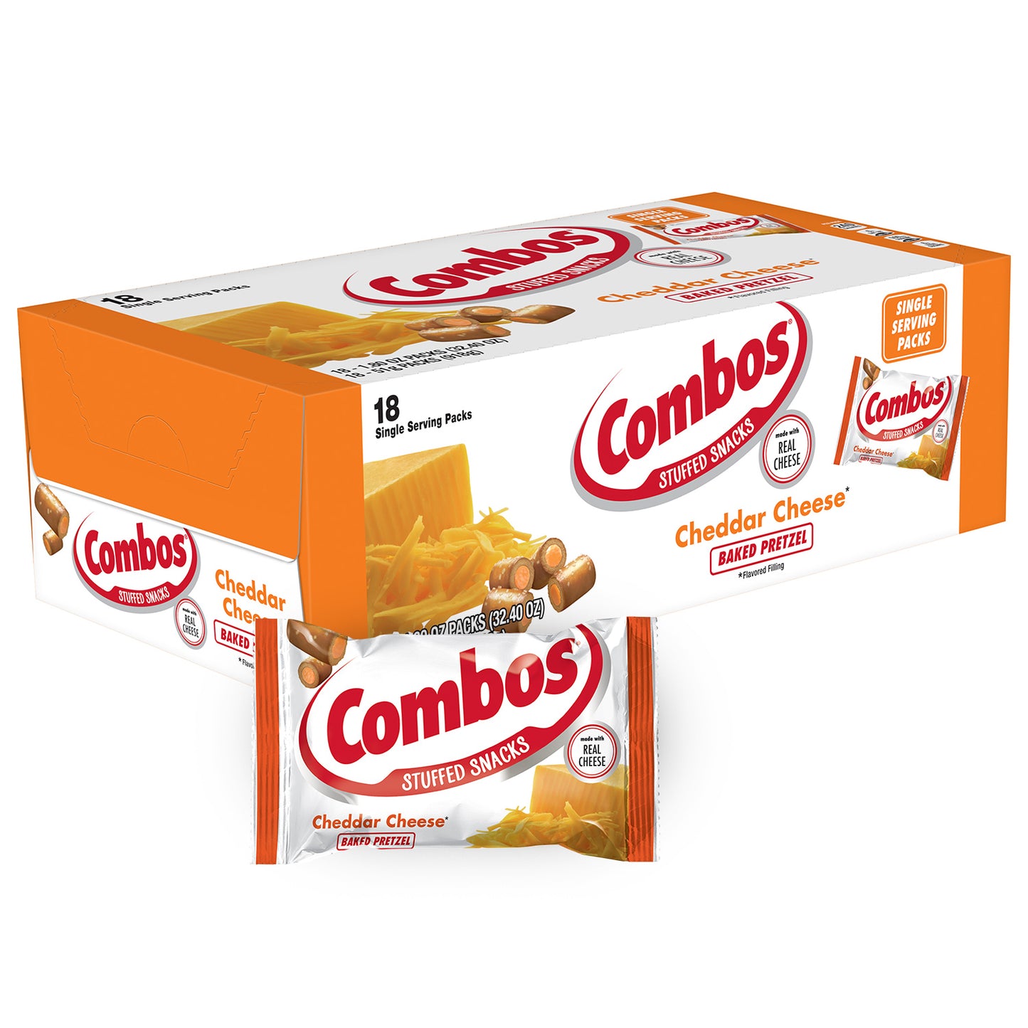 Combos Cheddar Pretzel Singles 1.8 Ounce Size - 216 Per Case.