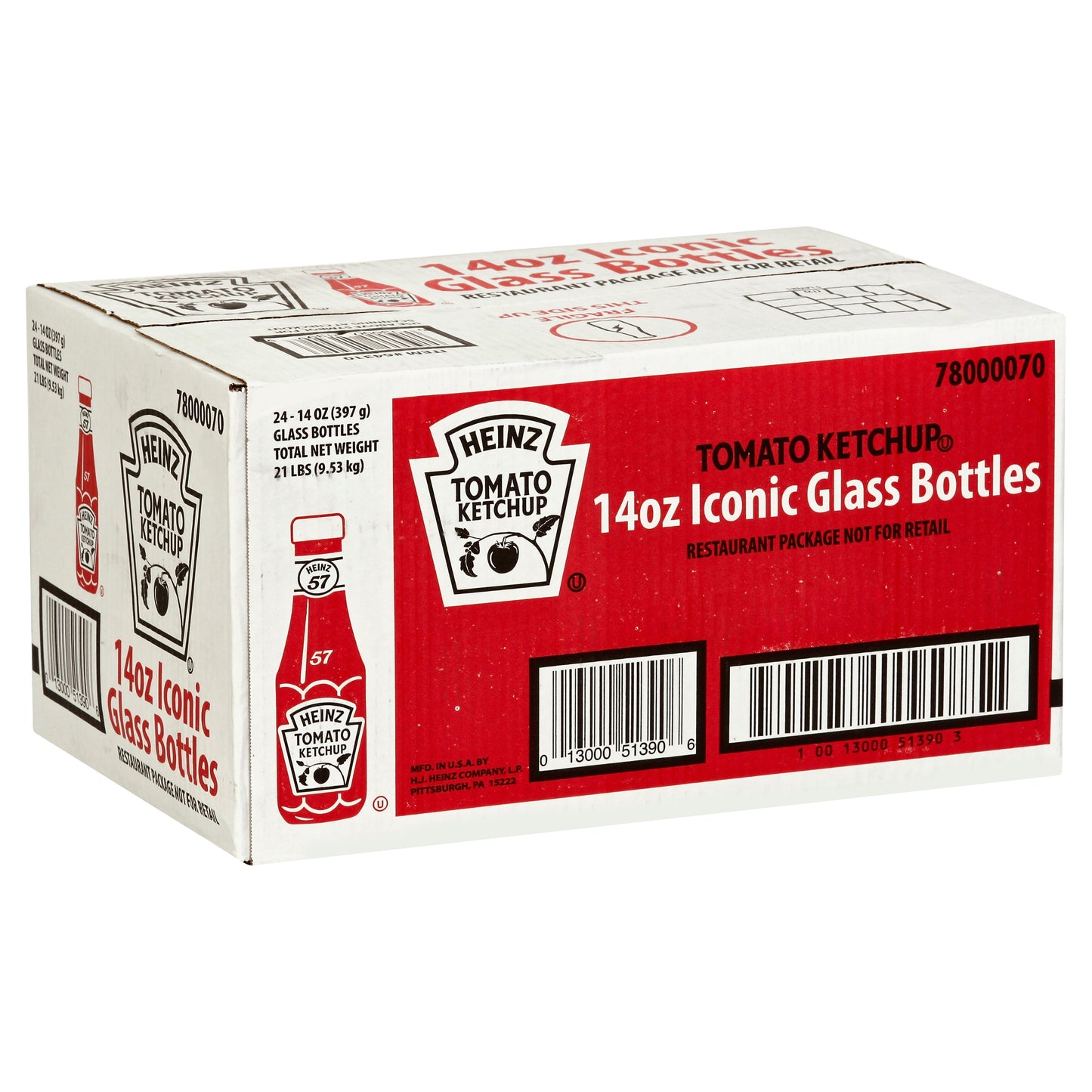 HEINZ Ketchup 14 Ounce Glass Bottles 24