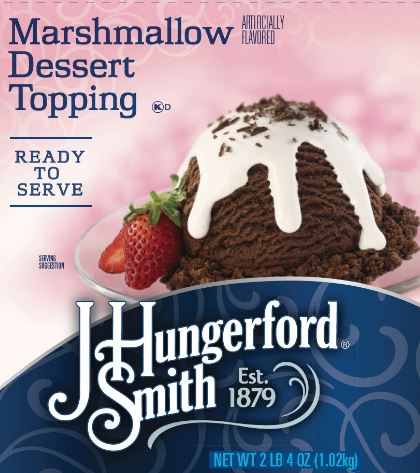 JHS Topping Marshmallow Dessert Topping Can 36 Ounce Size - 6 Per Case.