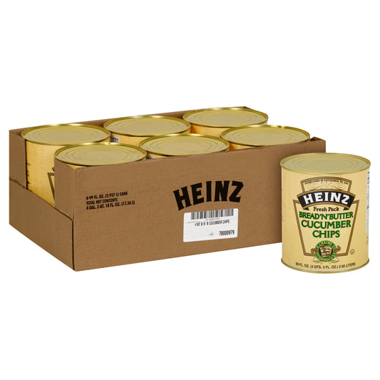 HEINZ Bread & Butter Cucumber Chips #10 Can 99 Fluid Ounce 6 Per Case