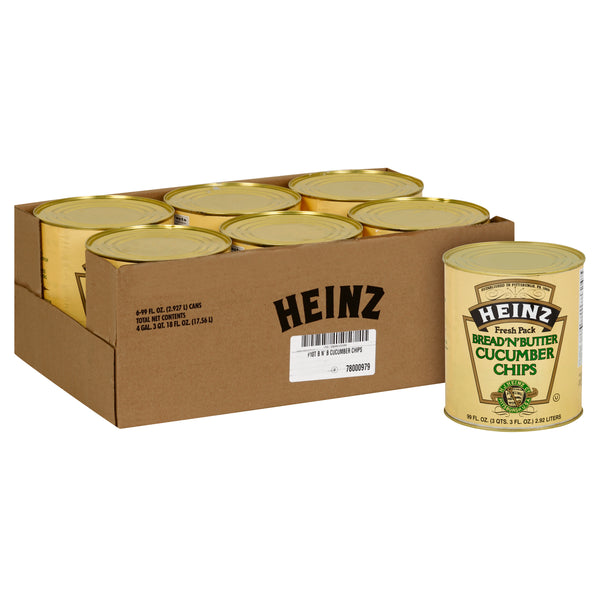 HEINZ Bread & Butter Cucumber Chips #10 Can 99 Fluid Ounce 6 Per Case