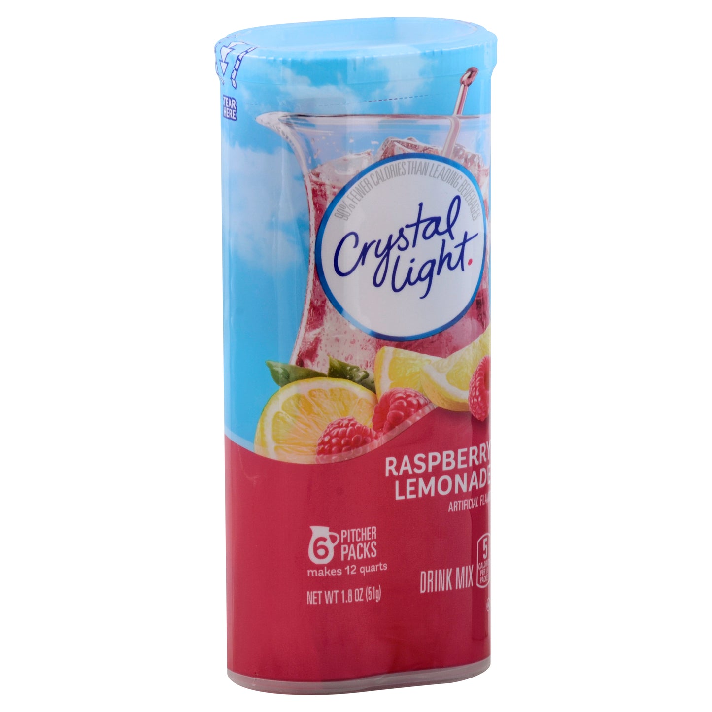 Crystal Light Lemonade Raspberry Beverage Mix, 1.8 Ounce Size - 12 Per Case.