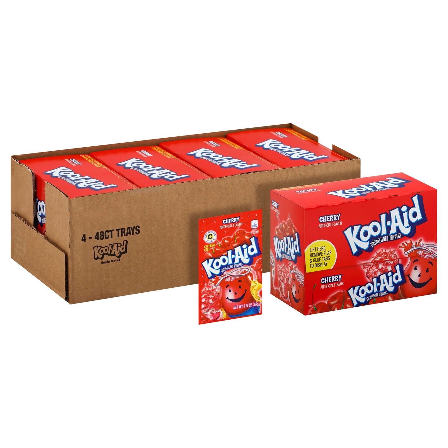 Kool Aid Cherry Beverage, 0.13 Ounce Size - 192 Per Case.