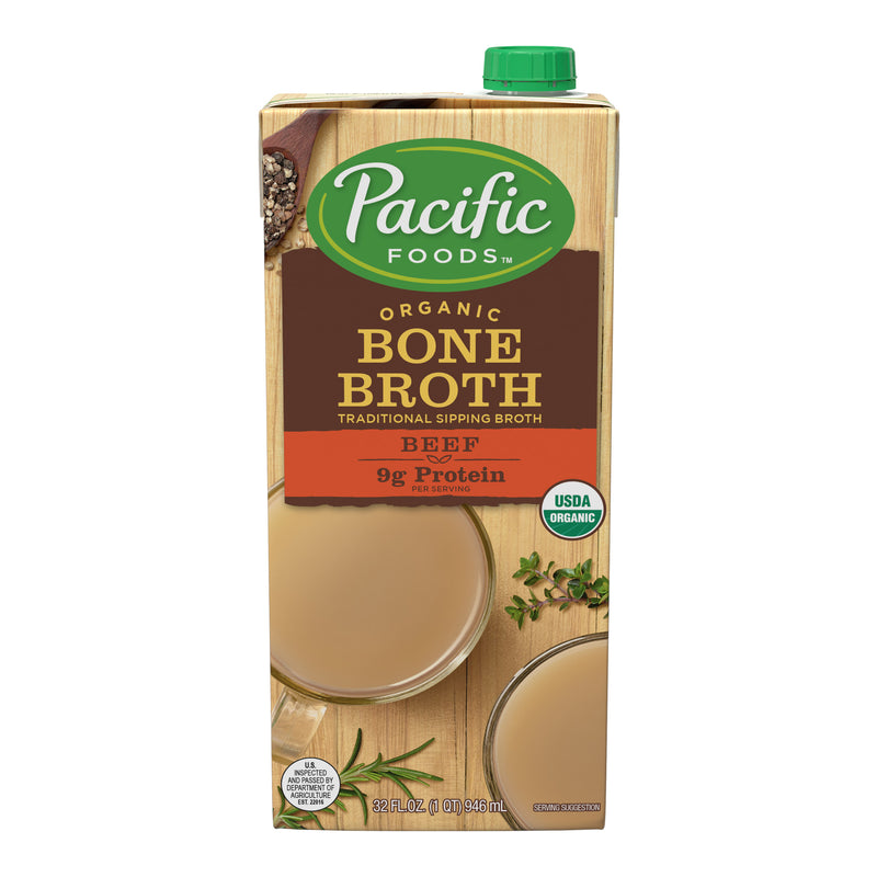 Pacific Foods Organic Beef Bone Broth 32 Fluid Ounce - 12 Per Case.