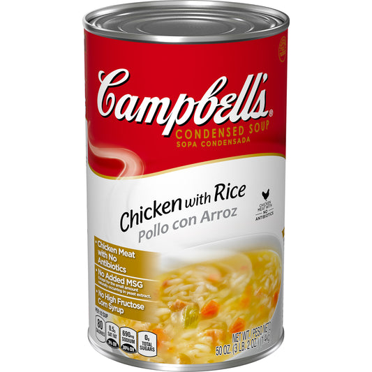 Campbell's Soup Chicken Wrice Condensed 50 Ounce Size - 12 Per Case.