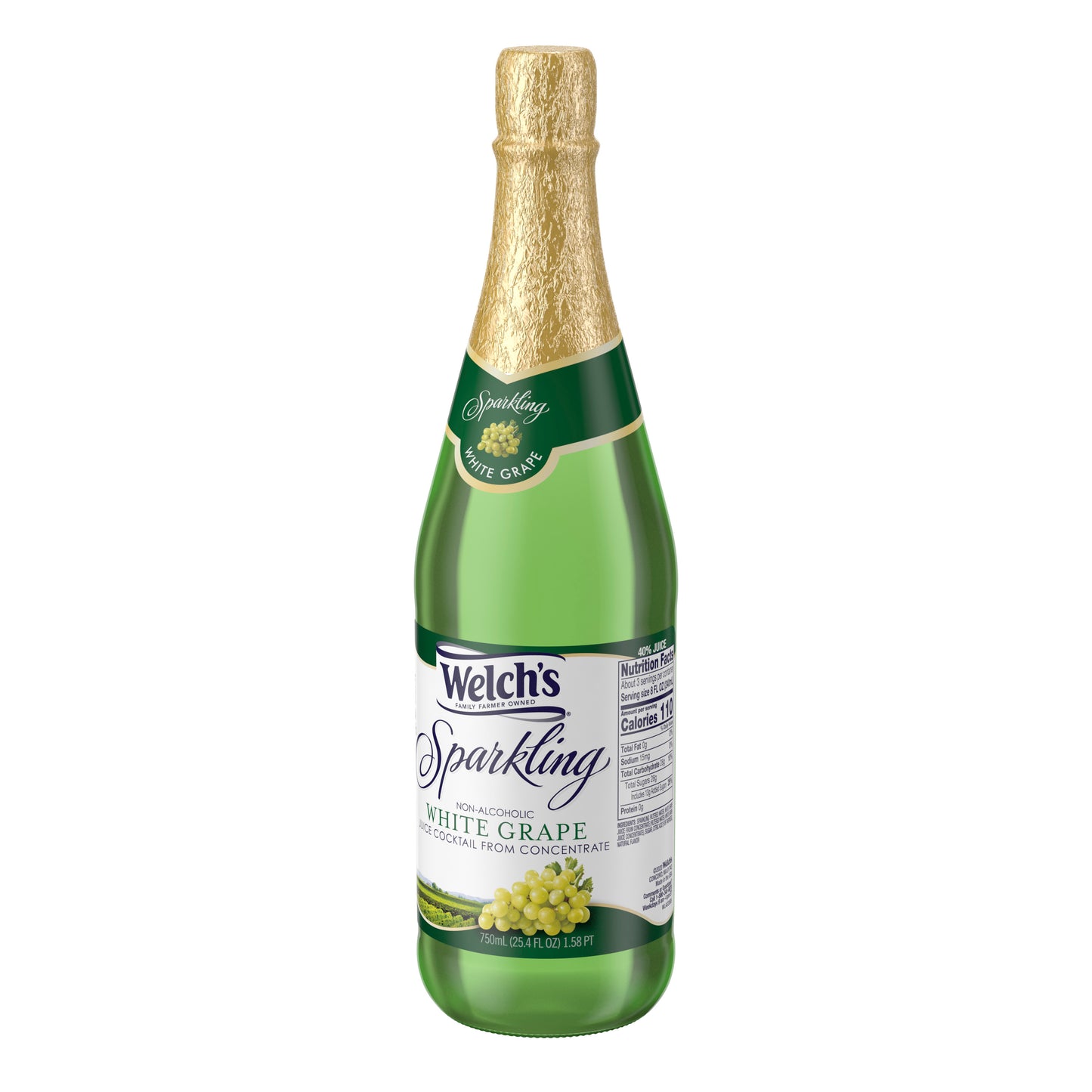 Welch's Sparkling Juice Cocktail White Grape 25.4 Fluid Ounce - 12 Per Case.