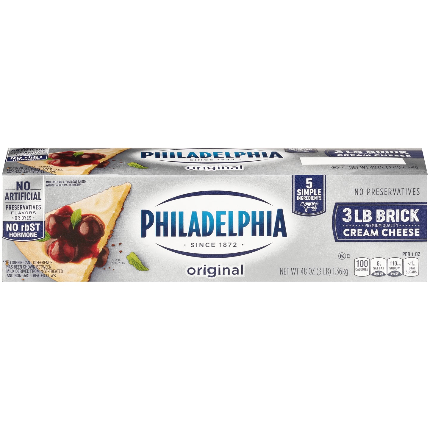 PHILADELPHIA Original Cream Cheese 48 Ounce Loaf 6 Per Case