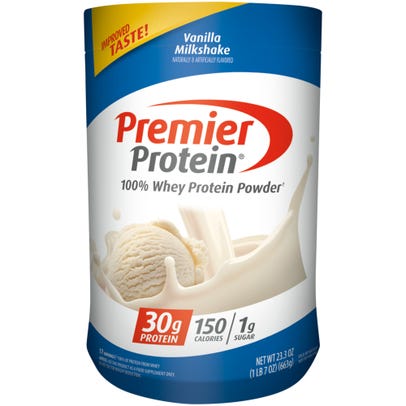 Premier Protein 100% Whey Powder Vanilla 23.3 Ounce Size - 4 Per Case.