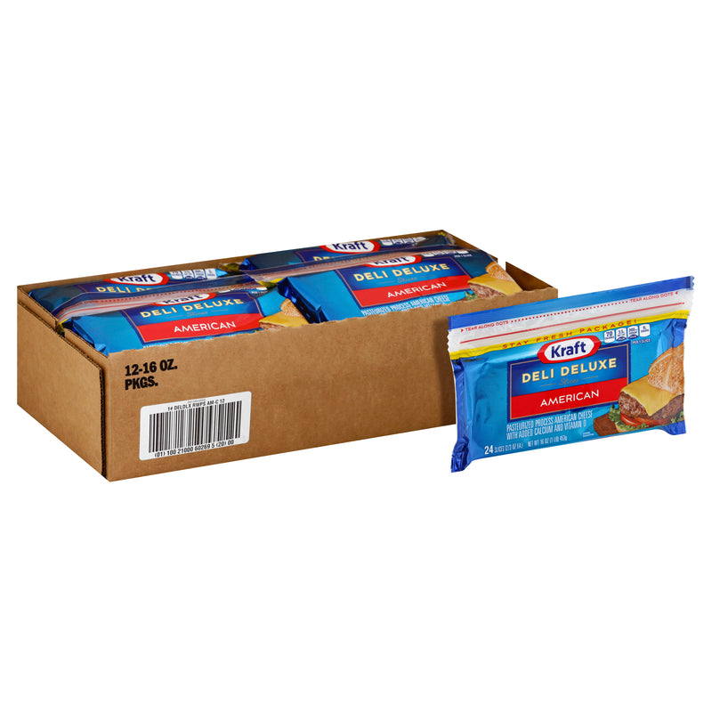 Kraft Deluxe Deli American Cheese, 1 Pound Each - 12 Per Case.