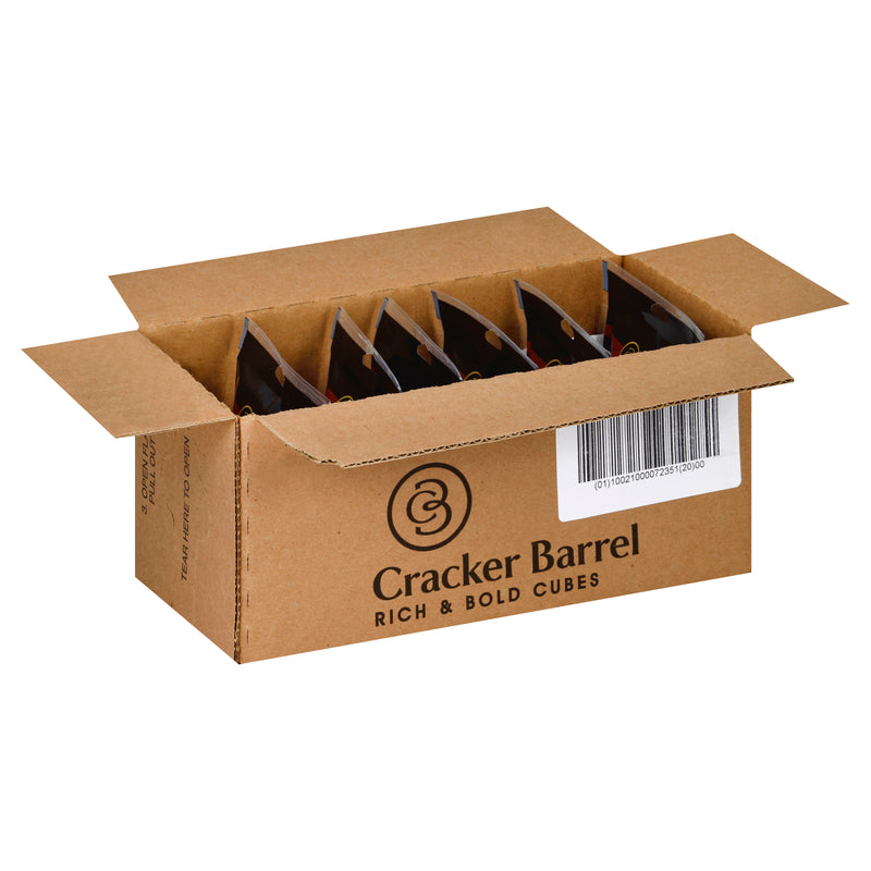 Cracker Barrel Snacking Cubes Extra Sharp Cheddar Yellow, 2 Ounce Size - 6 Per Case.