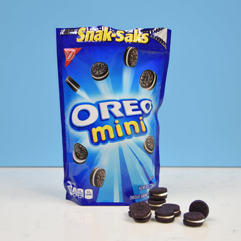 Oreo Mini Snak Saks 8 Ounce Size - 12 Per Case.