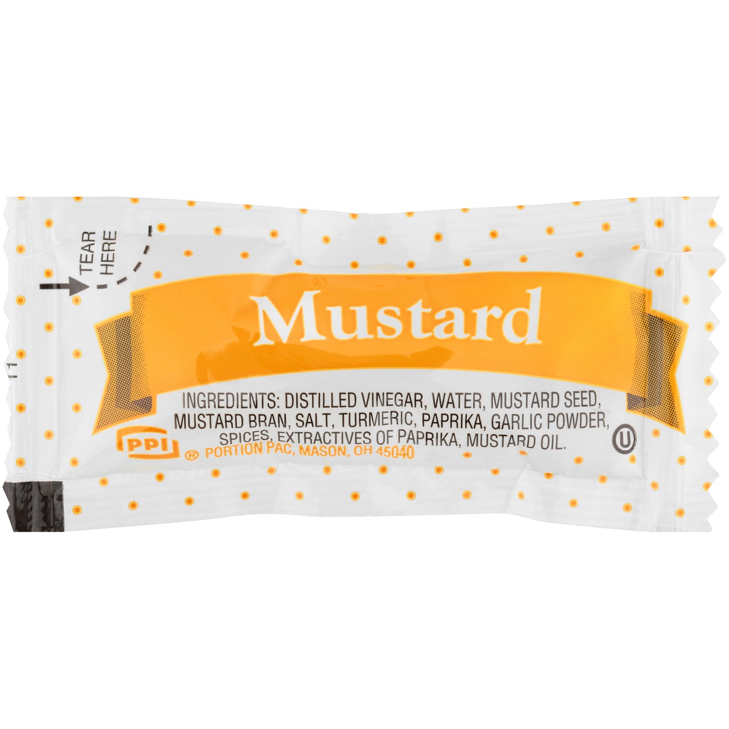 Portion Pac Single Serve Mustard 5.5 Gram Packets 200 Per Case