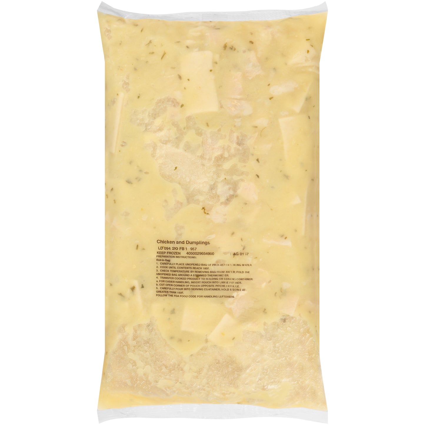 QUALITY CHEF Chicken & Dumplings 8 lb. Frozen Bag 4 Per Case