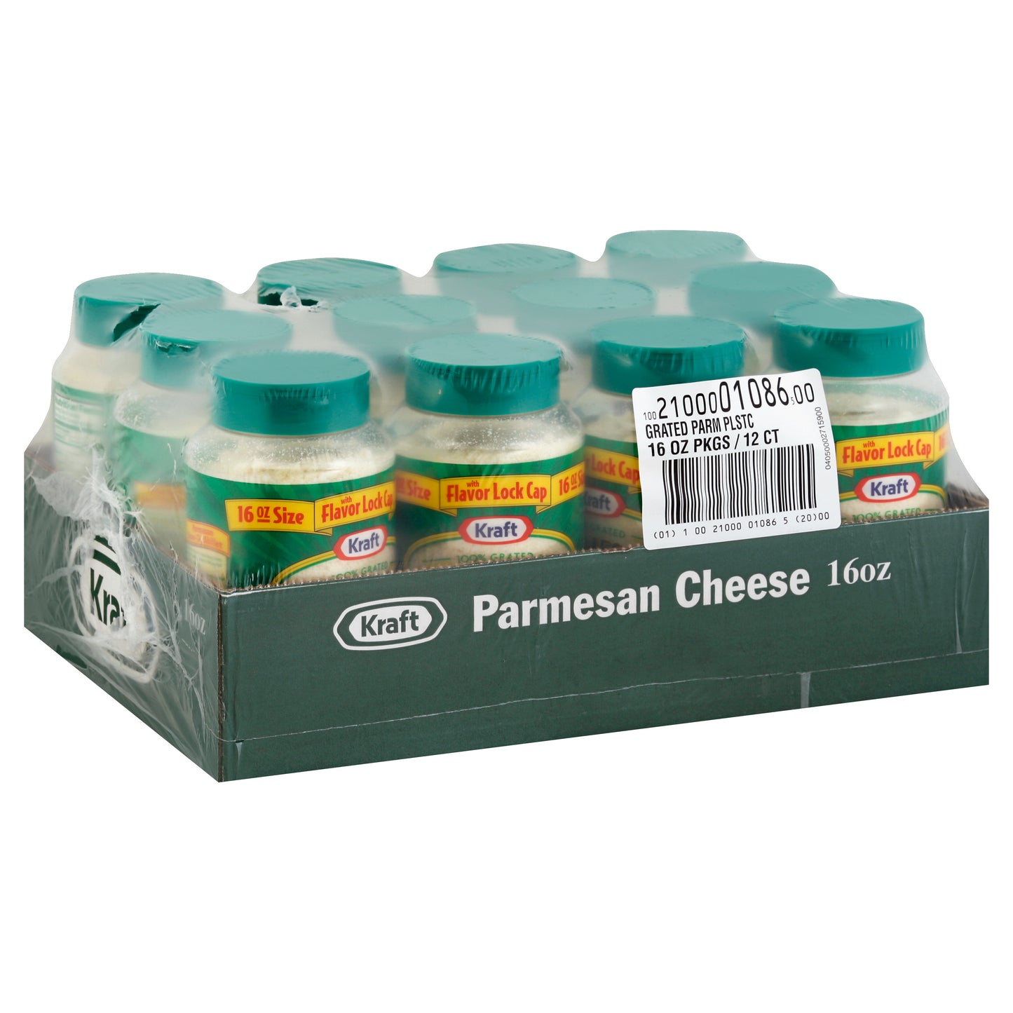 Kraft Grated Parmesan Cheese, 1 Pound Each - 12 Per Case.