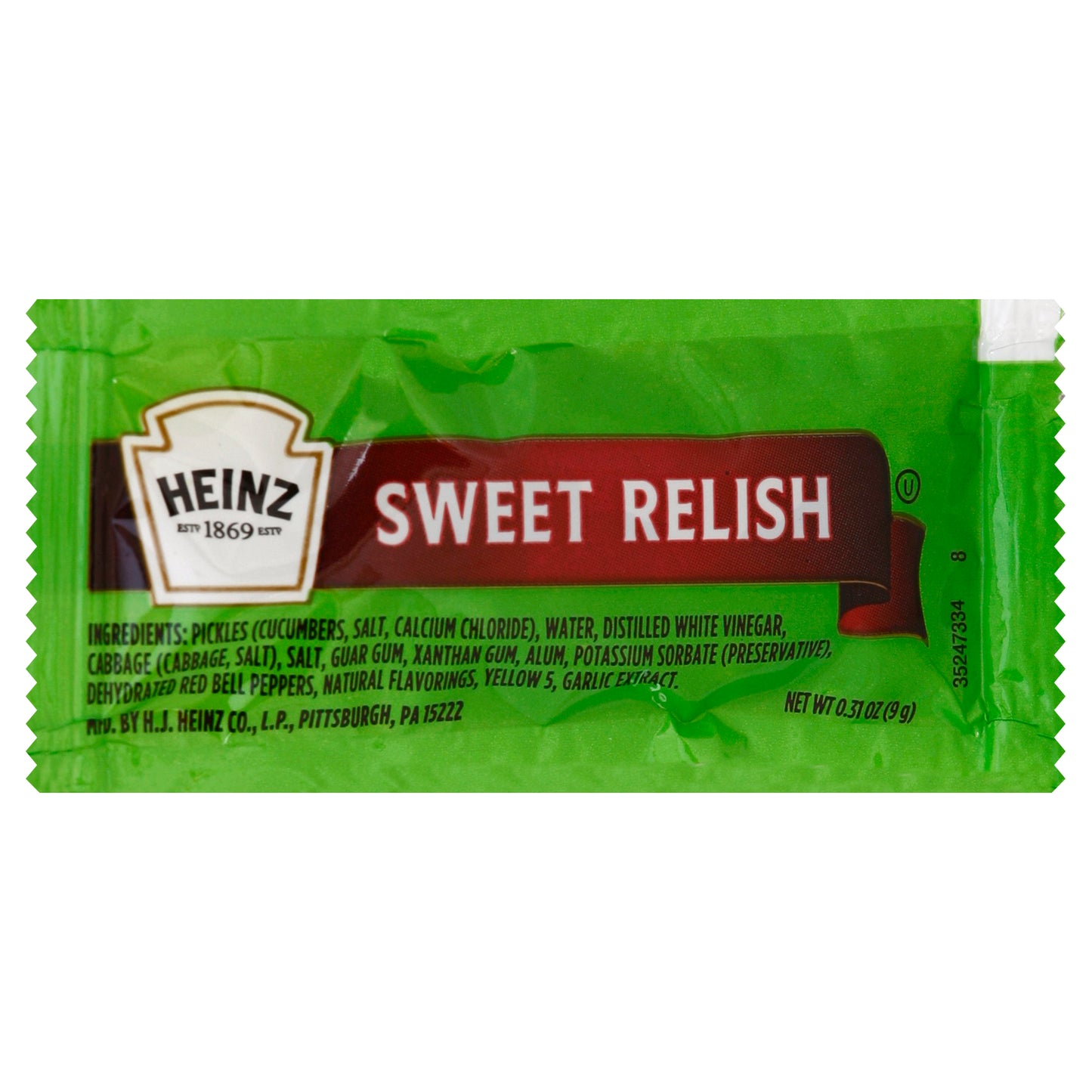 HEINZ Single Serve Relish 9 Gram Packets 200 Per Case