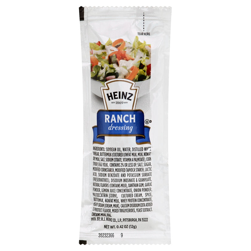 HEINZ Single Serve Ranch 12 Gram Packets 200 Per Case