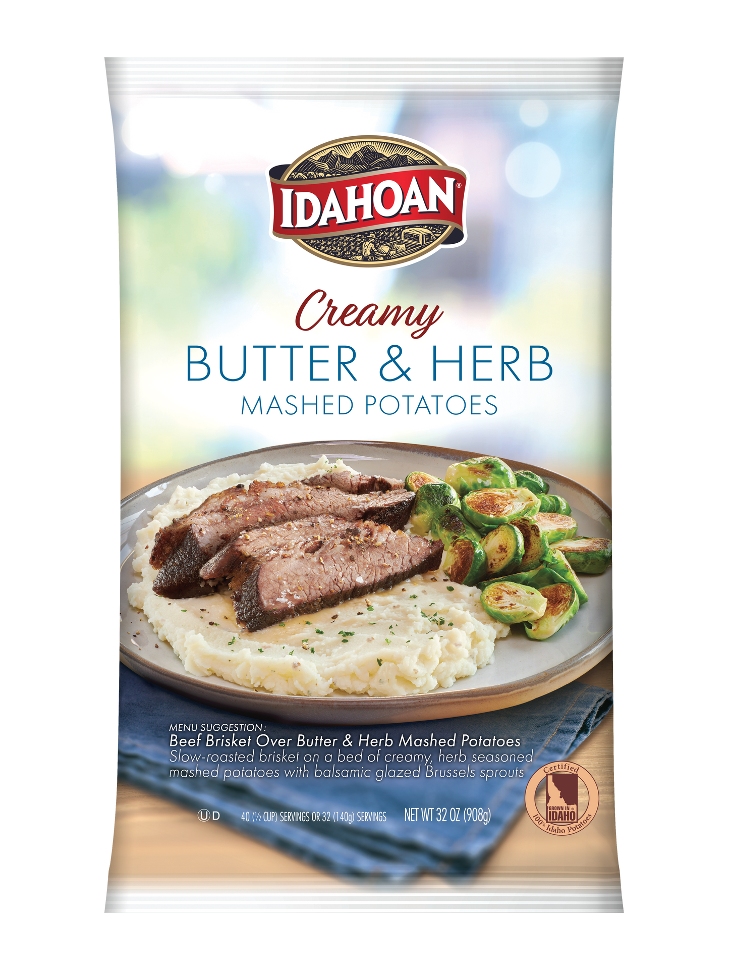 Idahoan® Creamy Butter & Herb Mashed Potatoes Hs 32 Ounce Size - 8 Per Case.