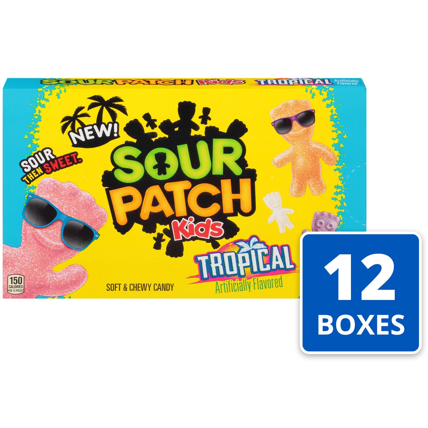 Sour Patch Kids Soft Candy Tropical Fat Freetropical 3.5 Ounce Size - 12 Per Case.