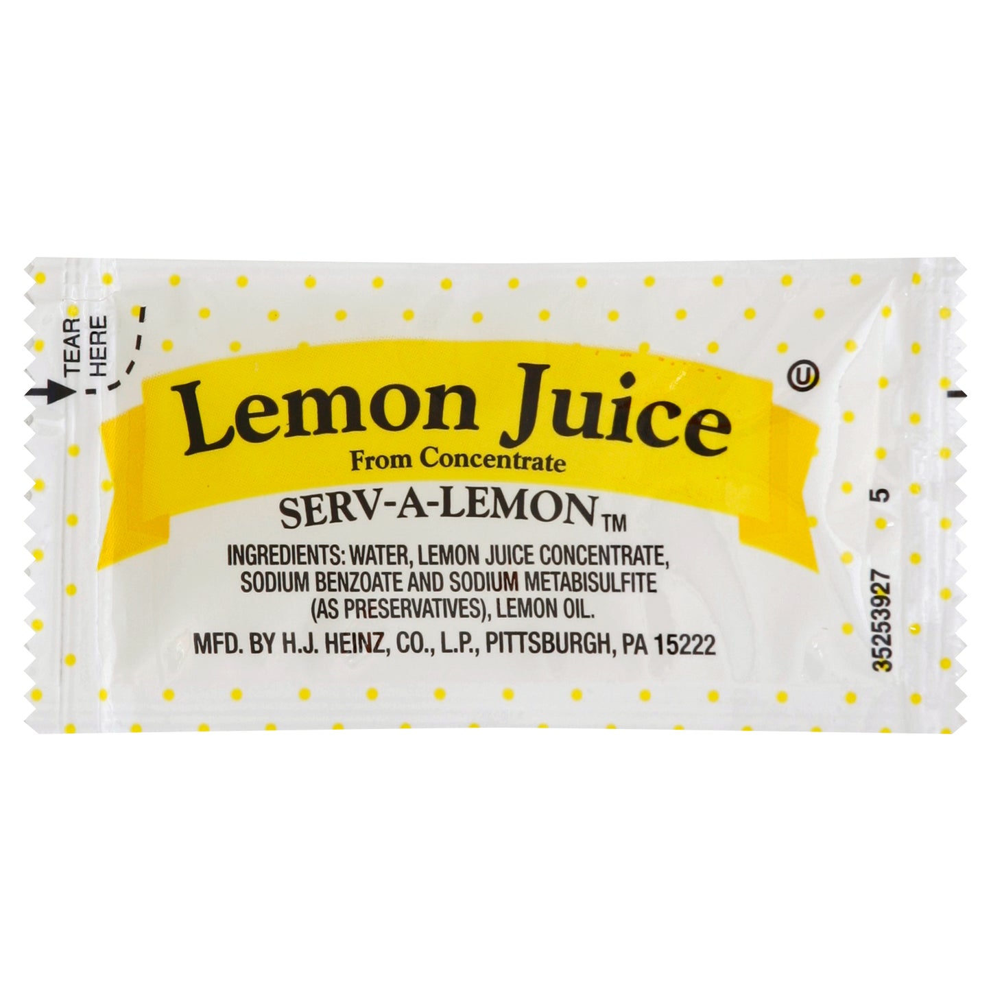 Portion Pac Single Serve Lemon Juice 4 Gram Packets 200 Per Case