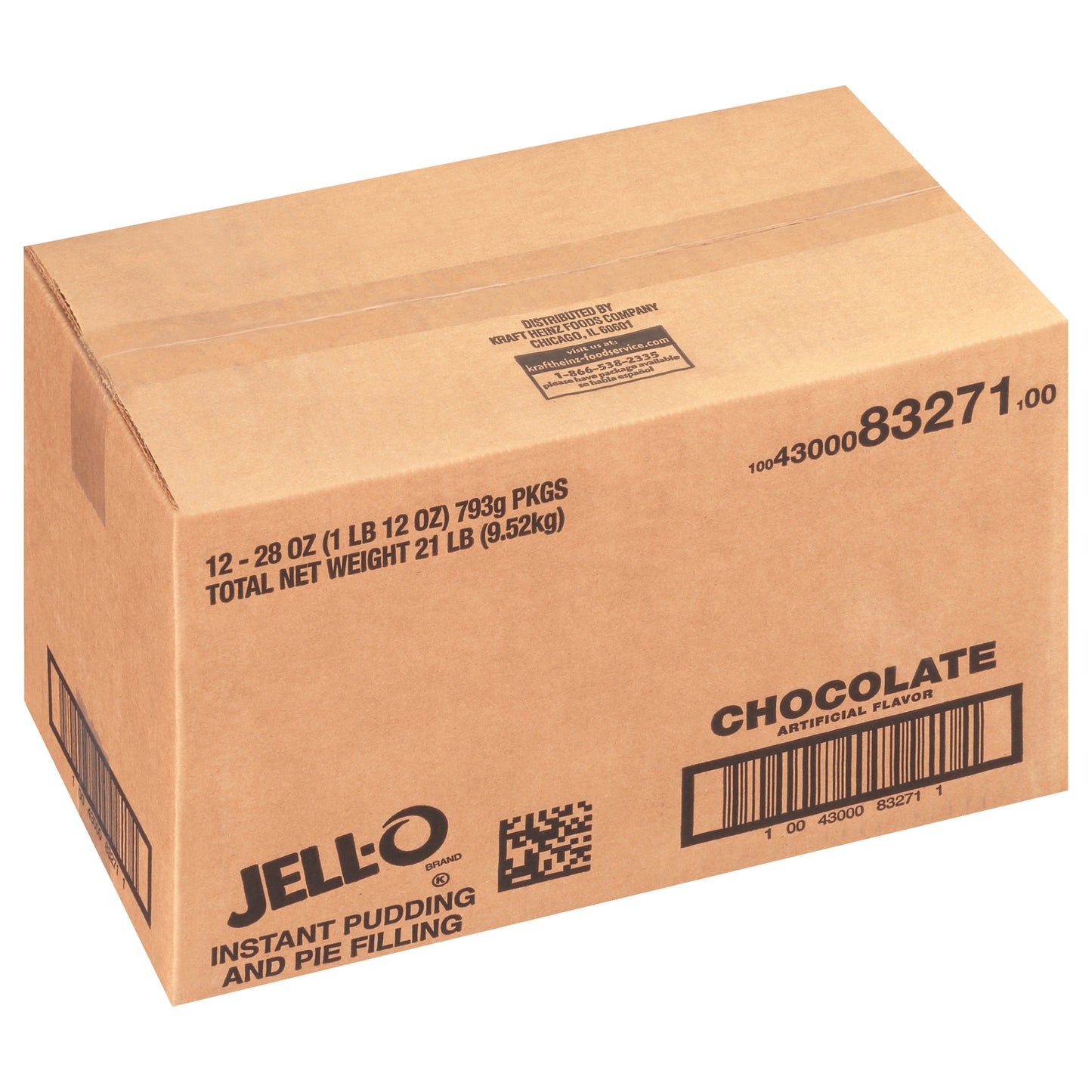 JELL-O Chocolate Instant Pudding & Pie Filling 28 Ounce Pouch 12