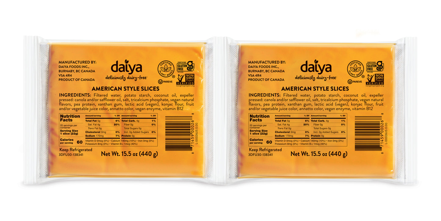 Daiya American Style Slices Plant Based 4-31.04 Ounce, 31.04 Ounces - 4 Per Case