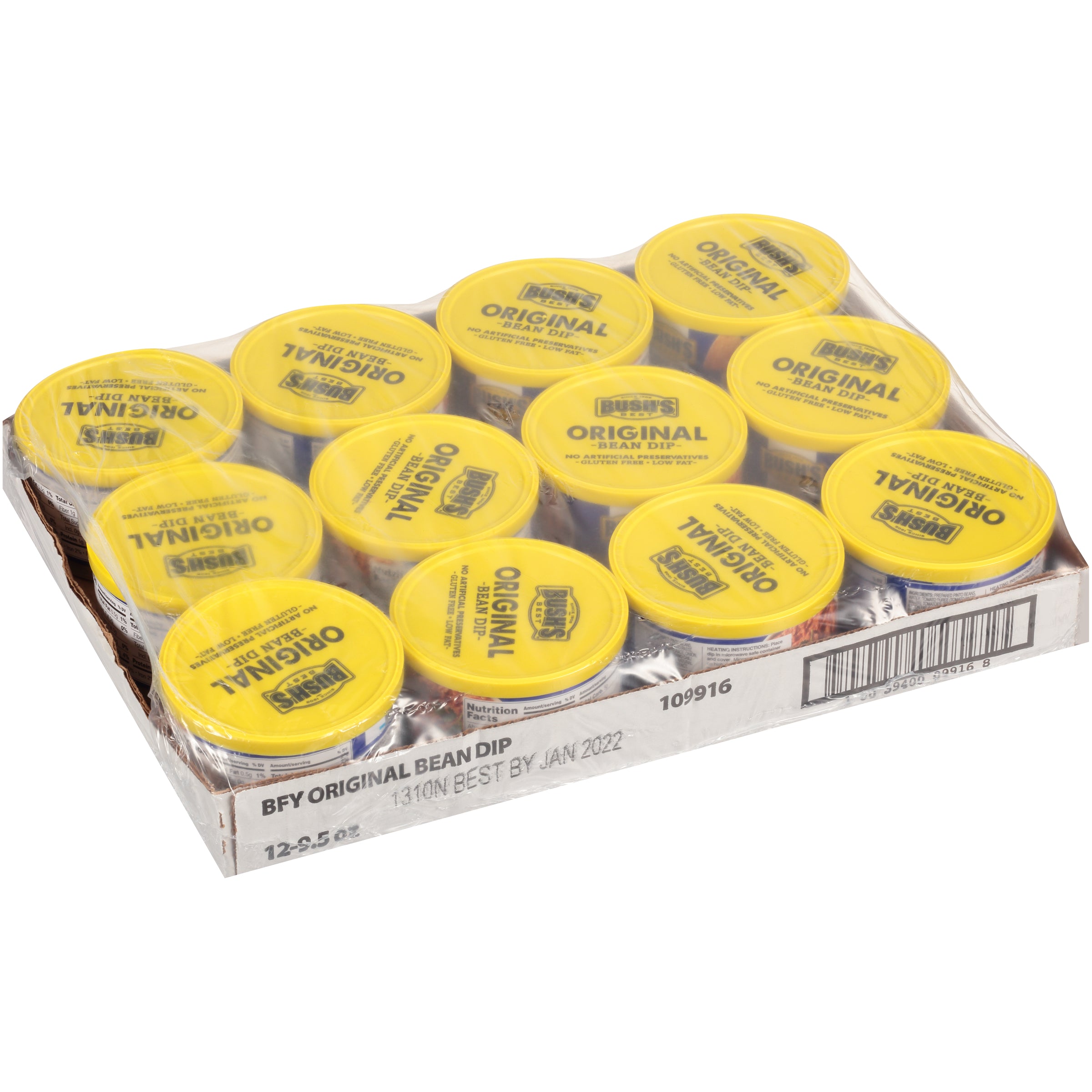 Bush's Best Bean Dip Original 9.5 Ounce Size - 12 Per Case.