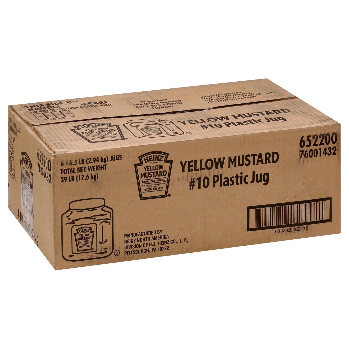 HEINZ Bulk Yellow Mustard Jug 104 Ounce Container 6 Per Case