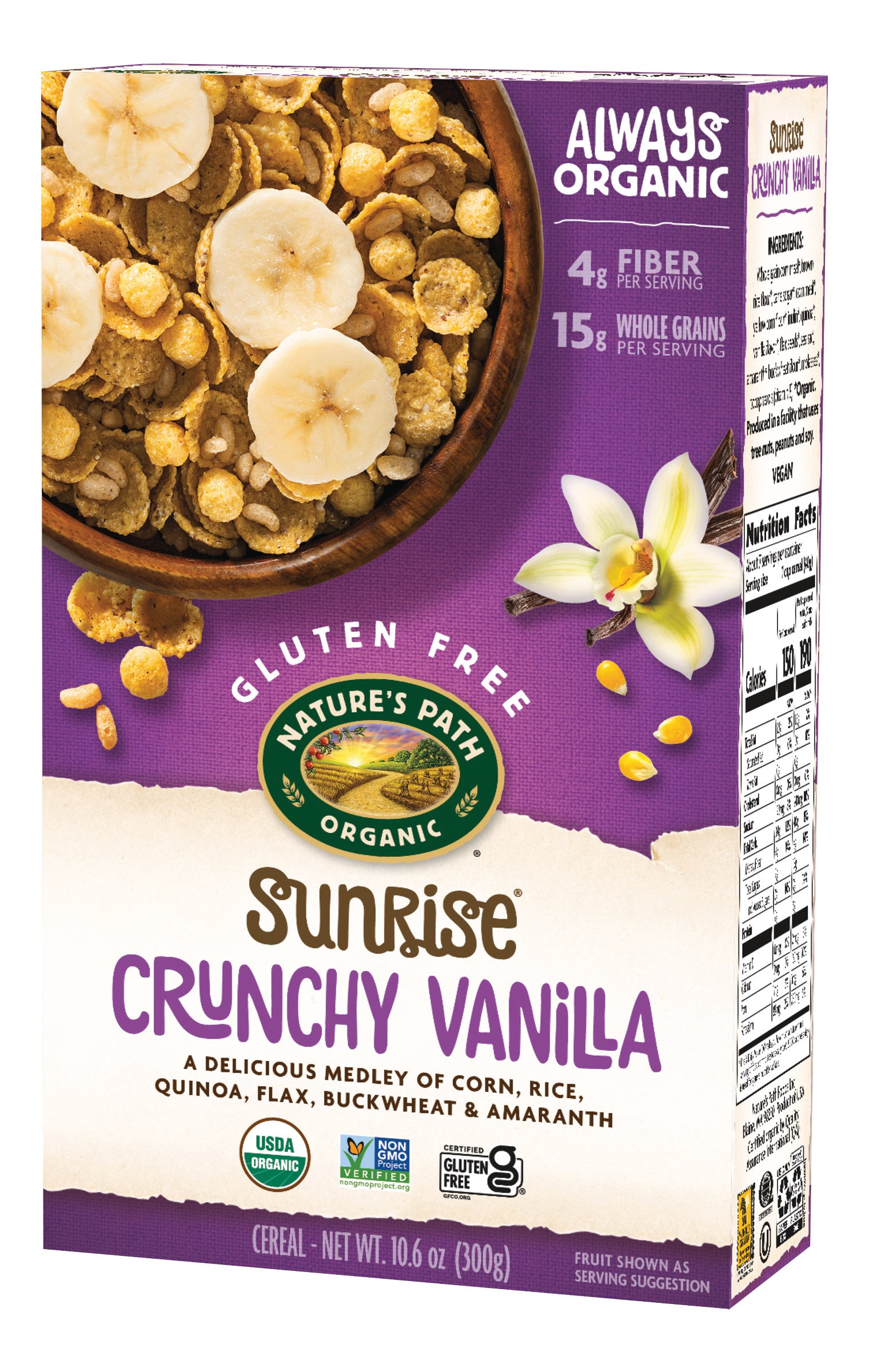 Nature's Path Crunchy Vanilla Sunrise 10.6 Ounce Size - 12 Per Case.