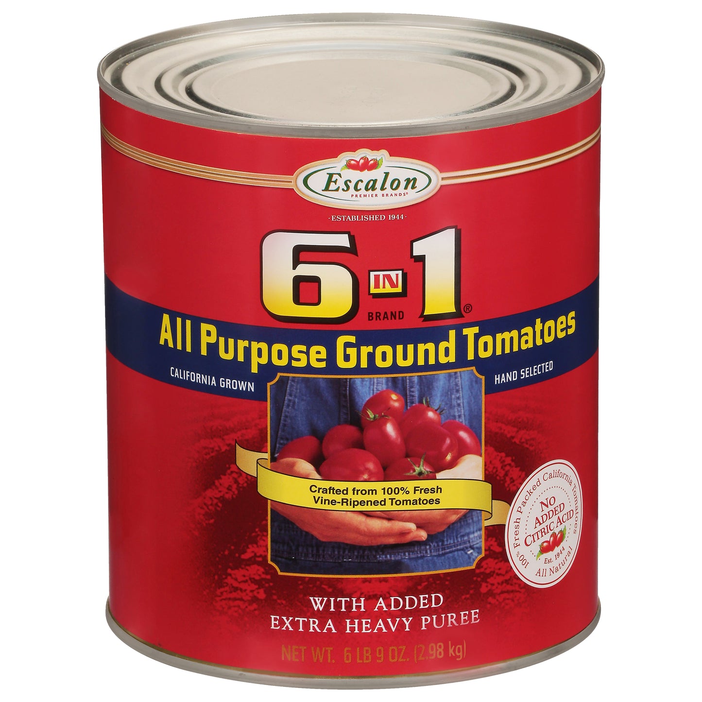 6 in 1 All Purpose Ground Tomatoes 105 Ounce Can - 6 Per Case.