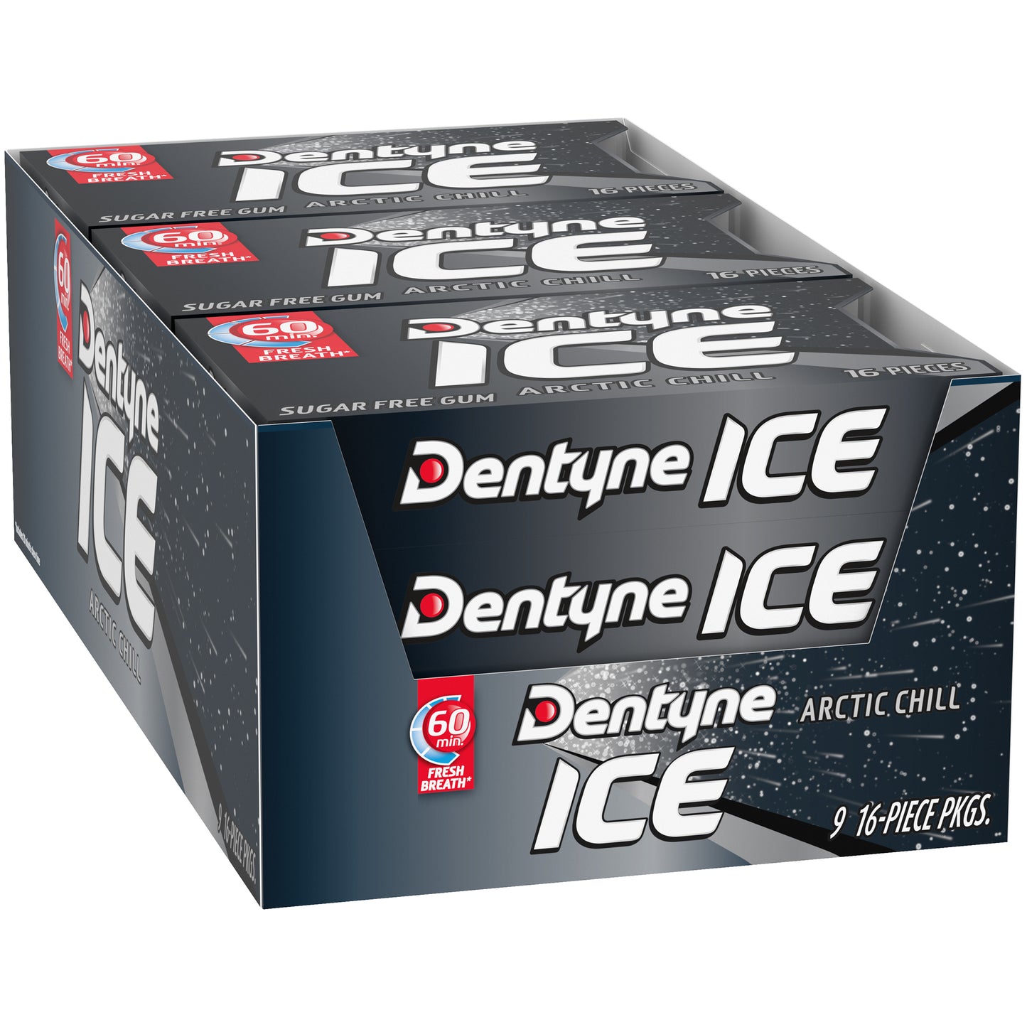 Dentyne Ice Gum Arctic Chill Sugar Free Piece 16 Count Packs - 162 Per Case.