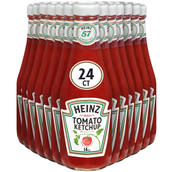 HEINZ Ketchup 14 Ounce Glass Bottles 24