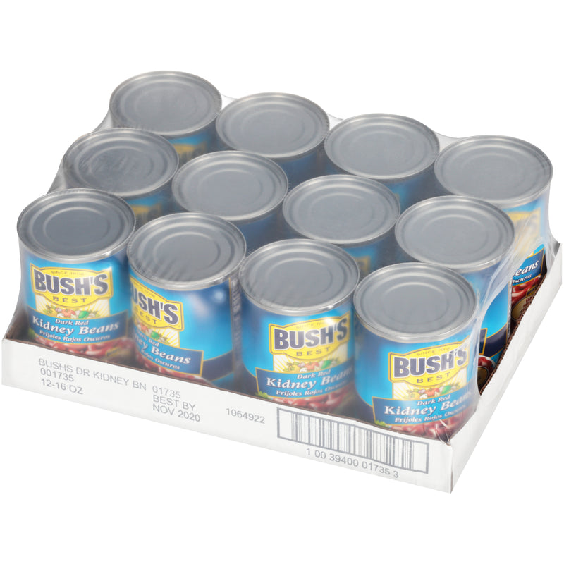 Bush's Best Dark Red Kidney Beans 16 Ounce Size - 12 Per Case.