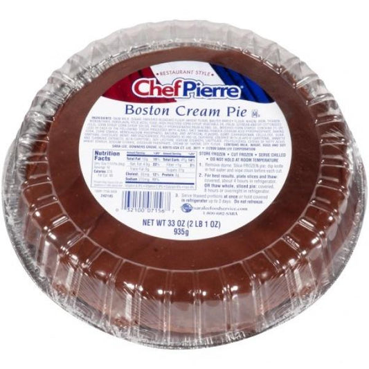 Chef Pierre Pie Boston Creme Pre Baked 10" 2.062 Pound Each - 6 Per Case.