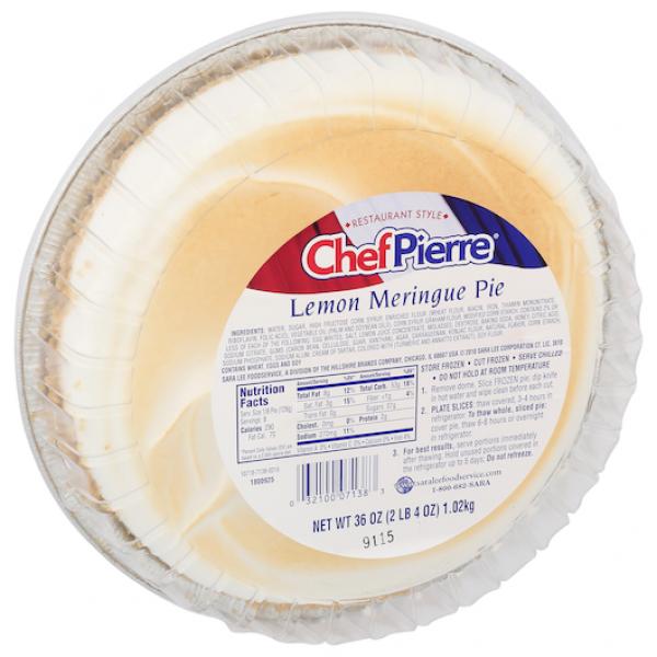 Chef Pierre Pie Lemon Meringue Chef Pierre 10" 2.25 Pound Each - 6 Per Case.