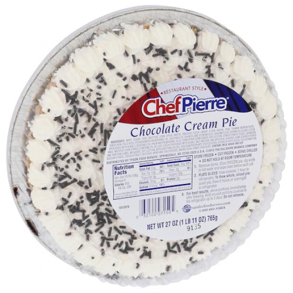 Chef Pierre Pie Chocolate Cream 10" 27 Ounce Size - 6 Per Case.