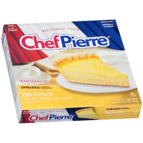 Chef Pierre Pie Egg Custard Unbaked 10" 2.625 Pound Each - 6 Per Case.