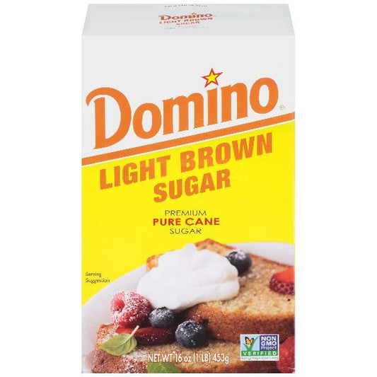 Domino Cane Sugar Light Brown 1 Pound Each - 24 Per Case.