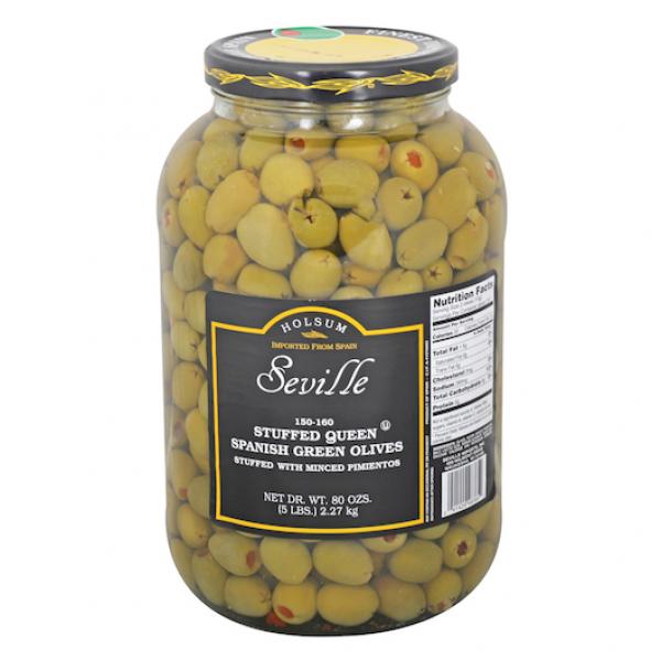 Seville Stuffed Olives Queen 1 Gallon - 4 Per Case.