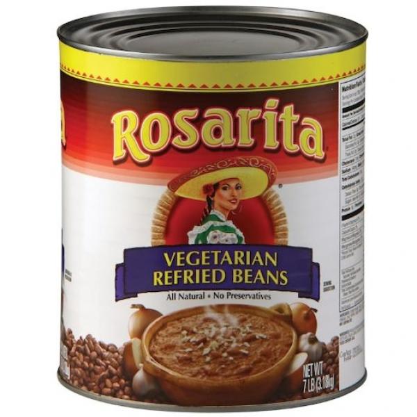 Vegetarian Refried Beans Can 112 Ounce Size - 6 Per Case.