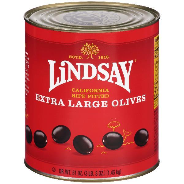 Lindsay Ex Lrg Ptd Blk Olvs 51 Ounce Size - 6 Per Case.