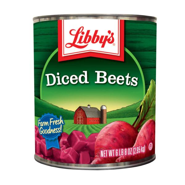Beets Libby Fancy Diced 104 Ounce Size - 6 Per Case.
