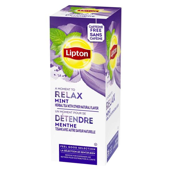 Lipton Mint Herbal Tea With Natural Flavor 28 Count Packs - 6 Per Case.